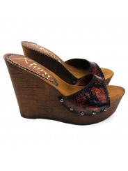 COIN SANDAL EN CUIR PYTHON
