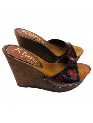 COIN SANDAL EN CUIR PYTHON