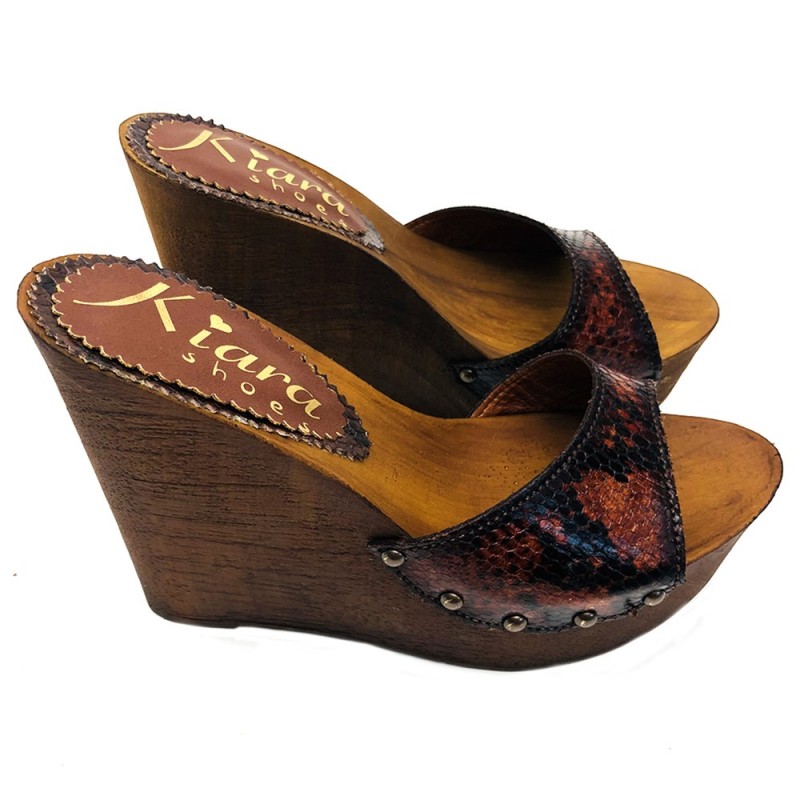 COIN SANDAL EN CUIR PYTHON