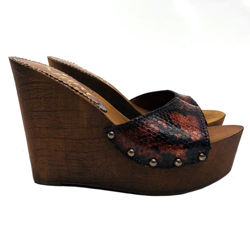 COIN SANDAL EN CUIR PYTHON