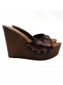COIN SANDAL EN CUIR PYTHON