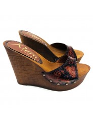 COIN SANDAL EN CUIR PYTHON