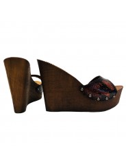 COIN SANDAL EN CUIR PYTHON