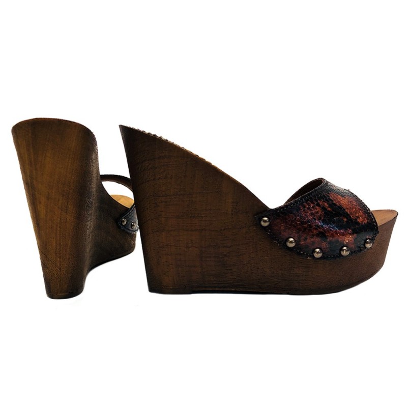 COIN SANDAL EN CUIR PYTHON