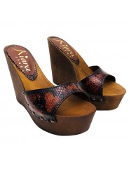 COIN SANDAL EN CUIR PYTHON
