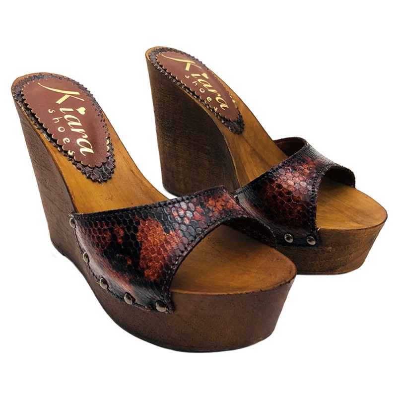 COIN SANDAL EN CUIR PYTHON