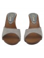 ICE COLOURED HEEL CLOGS IN SUEDE