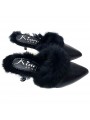 BLACK MULES WITH FUR
