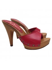 ZOCCOLI IN PELLE ROSSO CON TACCO 11