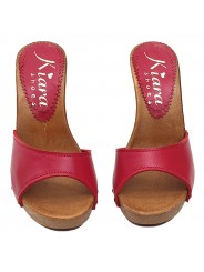 ZOCCOLI IN PELLE ROSSO CON TACCO 11