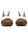 WHITE LEATHER CLOGS WITH HEEL 11