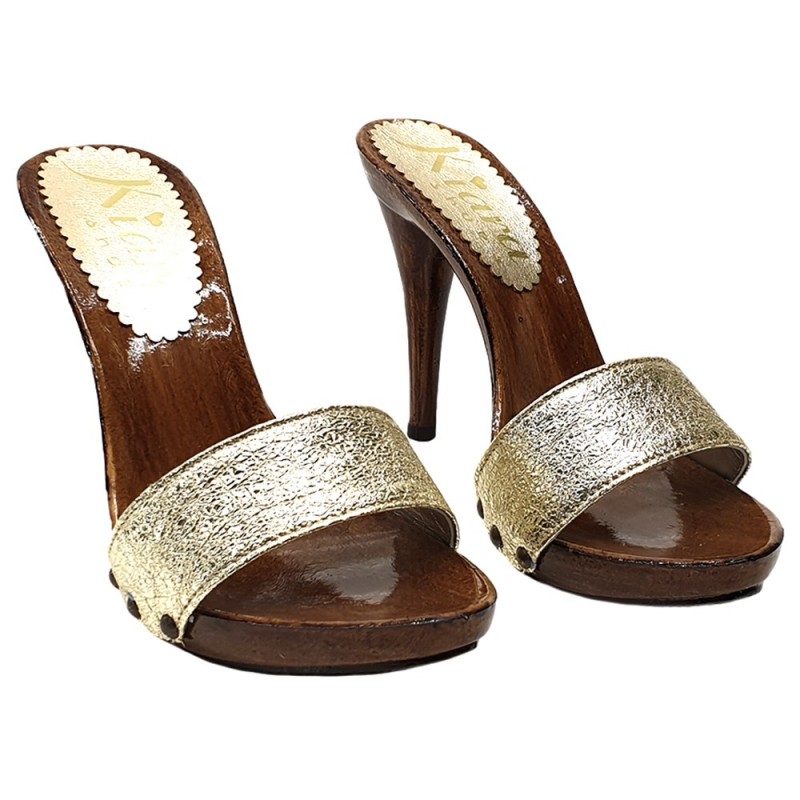 GOLDEN LEATHER CLOGS