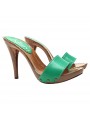 GREEN LEATHER CLOGS