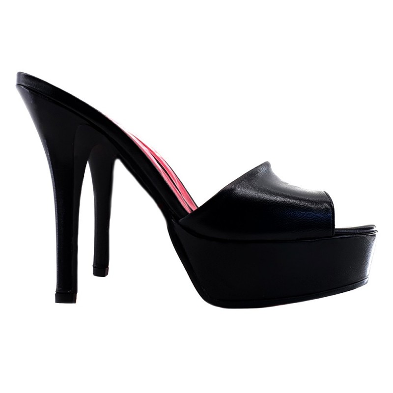 SABOT NOIR EN CUIR TALON 13