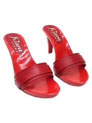 SABOTS ROUGE AVEC BANDE EN CUIR TALON 9