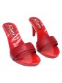 SABOTS ROUGE AVEC BANDE EN CUIR TALON 9