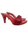 SABOTS ROUGE AVEC BANDE EN CUIR TALON 9