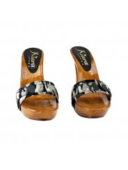 CAMOUFLAGE CLOGS HEEL 11