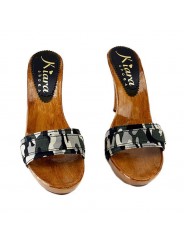 CAMOUFLAGE CLOGS HEEL 11