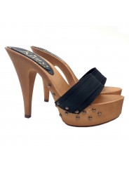 ZUECOS NEGROS TACHONADOS TACON 13 CM