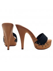 ZUECOS NEGROS TACHONADOS TACON 13 CM