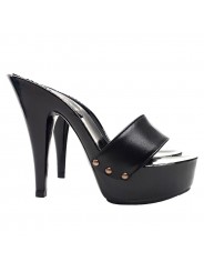 SABOT DE CUIR NOIR TRES CHIC