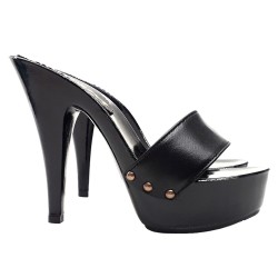 SABOT DE CUIR NOIR TRES CHIC