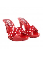 RED POLKA DOT CLOGS HEEL 9