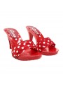 RED POLKA DOT CLOGS HEEL 9