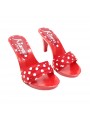 RED POLKA DOT CLOGS HEEL 9