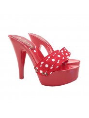 RED POLKA DOT CLOGS HEEL 13