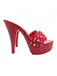RED POLKA DOT CLOGS HEEL 13