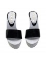 ZOCCOLI CON FASCIA NERA IN PELLE NAPLAK TACCO 13