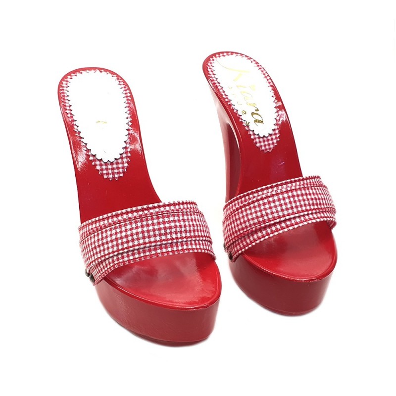 RED CLOGS PIN UP STYLE HEEL 13