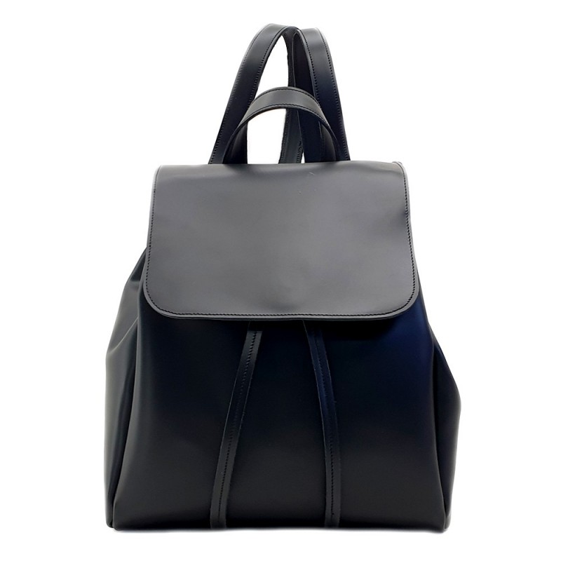 WOMEN'S BLACK LEATHER BACKPACK