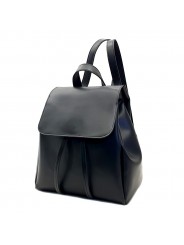 WOMEN'S BLACK LEATHER BACKPACK