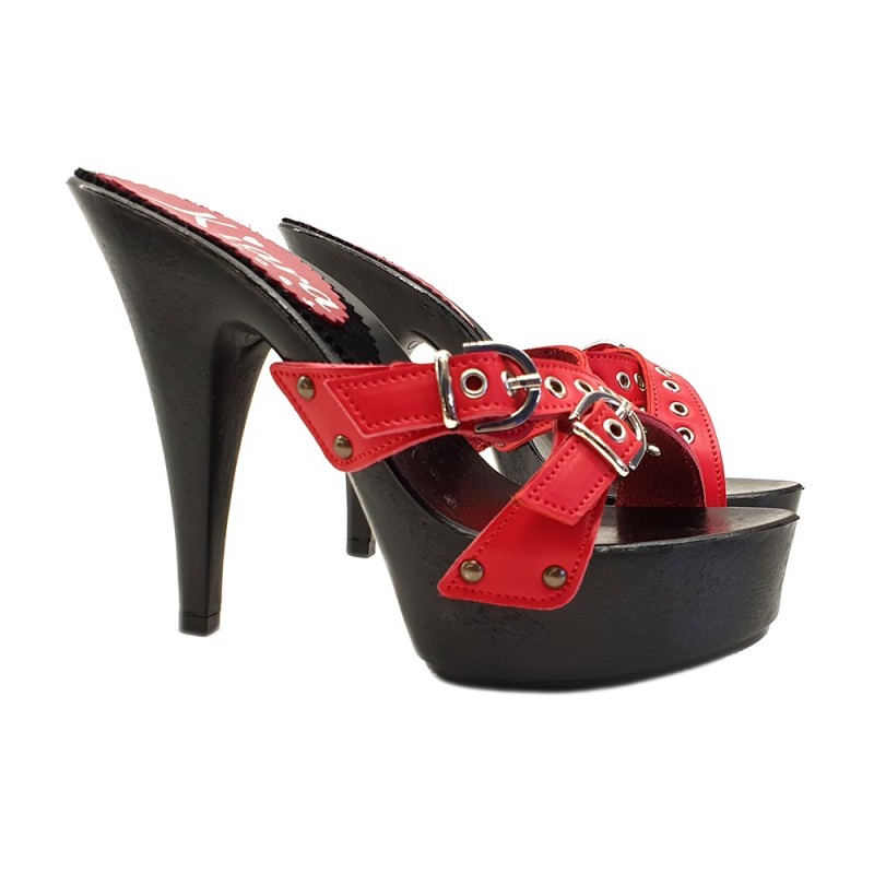 CLOGS ROT AUS LEDER ABSATZ 13 CLOGS ROT AUS LEDER ABSATZ 13