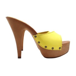 MULES JAUNE TALON 13 CM
