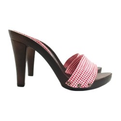 WOMEN'S RED PIN-UP CLOGS HEEL 11