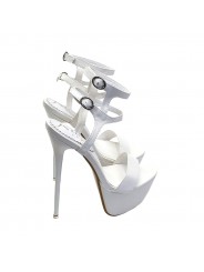 HIGH STILETTO IN WHITE PATENT LEATHER SIZE UP TO 44