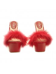 RED SHOES WITH FUR HEEL 17