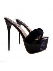 ZUECO NEGROS CON PIEL TACON 17