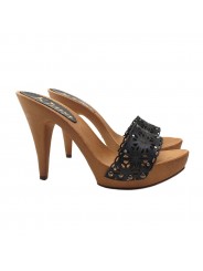ZUECOS NEGROS DE CUERO TACON 11 COMODO