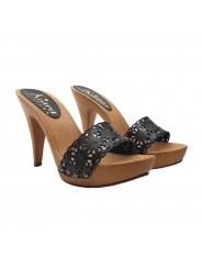 ZUECOS NEGROS DE CUERO TACON 11 COMODO