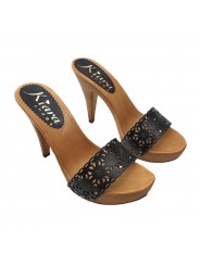 ZUECOS NEGROS DE CUERO TACON 11 COMODO