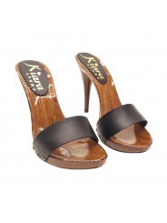 ZUECOS DE CUERO NEGRO TACON 12