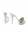 HOLZSCHUHE WEISS MIT METALLIC TIPS