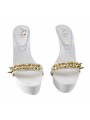 HOLZSCHUHE WEISS MIT METALLIC TIPS
