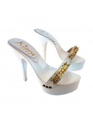 SABOT METAL BLANC AVEC POINTS