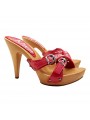 SABOT EN CUIR POUR FEMME ROUGE